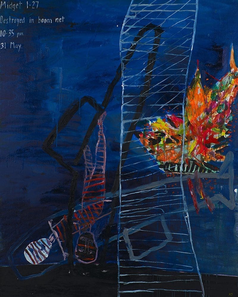 9 Ken Done ATTACK Caught in the net, 2011, oil and acrylic on canvas, 152 x 122cm